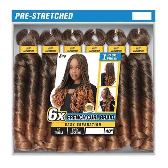 Zury Sis Crochet Braids 100% HAND MADE - FRENCH CURL BRAID 6X 40"