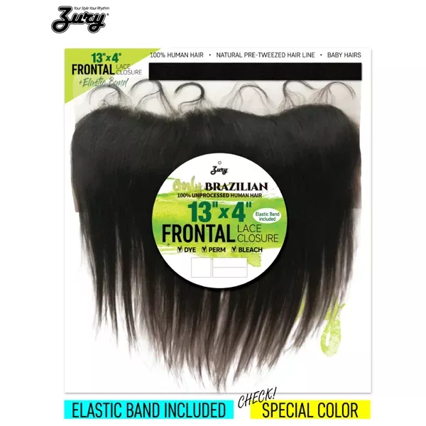 Zury Sis Only Brazilian Unprocessed Human Hair 13×4 Lace Frontal Closure – STRAIGHT 14″