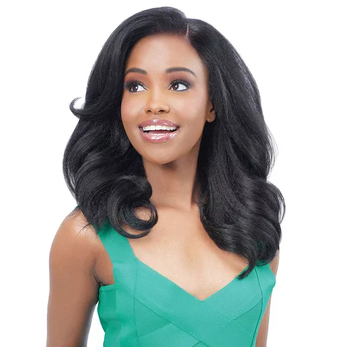 Zury Sis Yaki Texture Glueless Human Hair Blend 13×6 HD Lace Front Wig – OLINDA